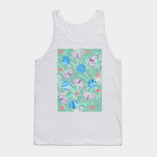 Vintage Geometric Flowers, Kimono,Cocktail  Abstract Pattern Tank Top